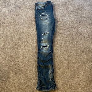 Mens stacked jeans
